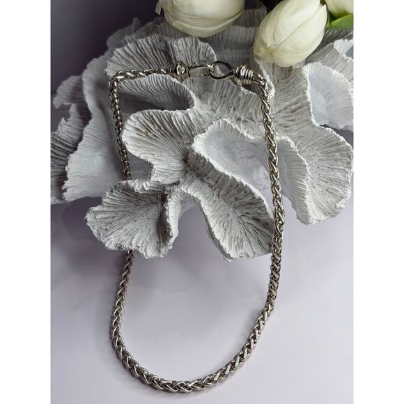 Vintage 925 Sterling Silver Chain Necklace Length 18 in - Picture 7 of 10